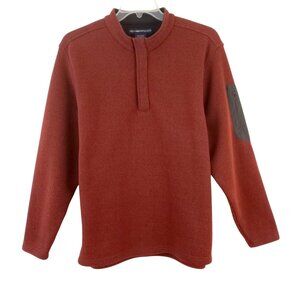 Exofficio 1/4 Snap Fleece Lined Pullover Sweater Burnt Orange